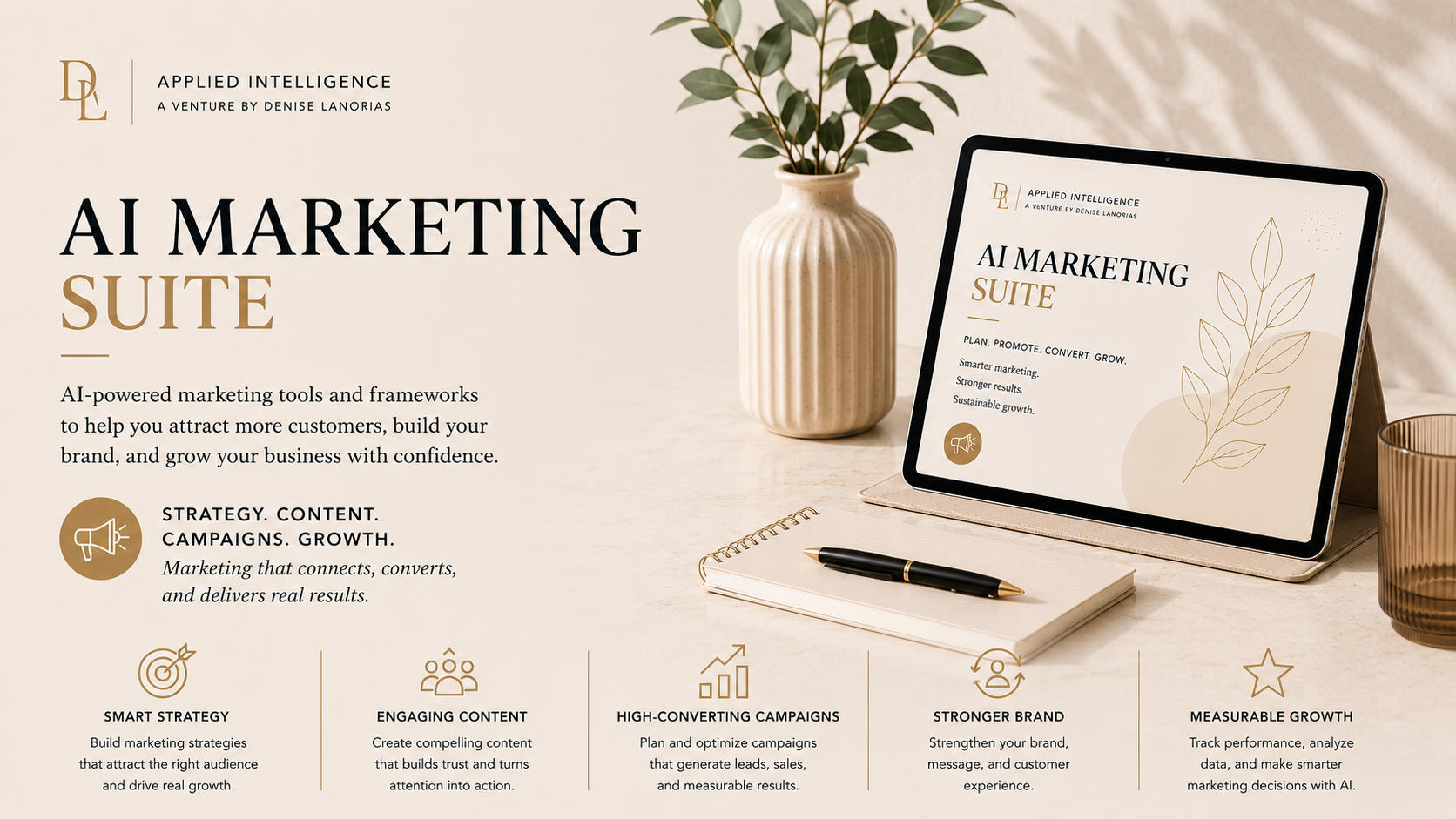 AI Marketing Suite — Framework per campagne, sistemi di copy e workflow di analisi potenziati dall'AI.